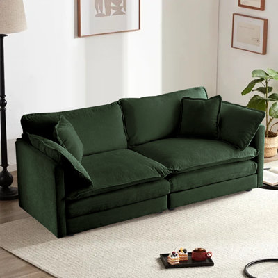 Loveseat Chair Sofa Chenille Fabric Reading Chair Single Sofa Couch with Pillow for Living Room, Apartment, Office