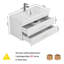 Meuble-lavabo moderne blanc brillant avec lavabo et rangement en céramique