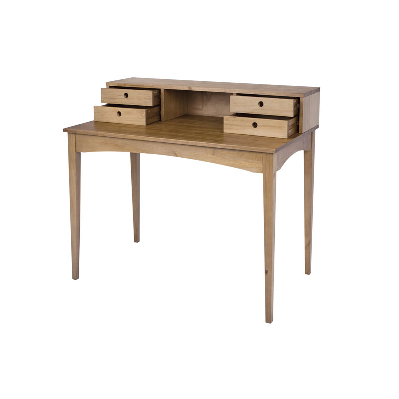 Woodmore Solid Wood Writing Desk, Light Brown, Light Brown