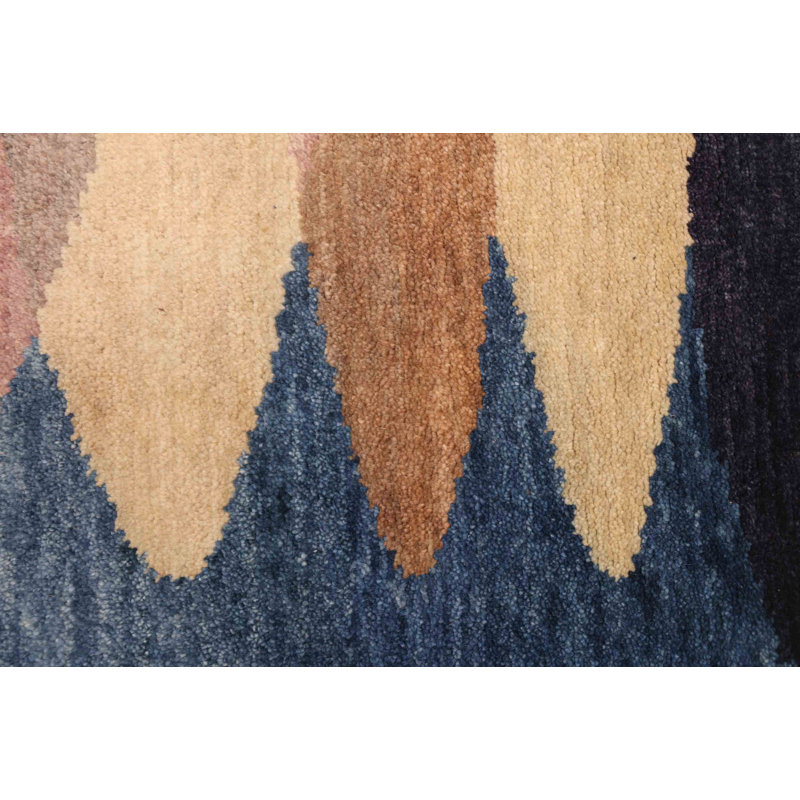 Tapis bleu Peshawar Ziegler 4 pi 3 po x 6 pi 3 po