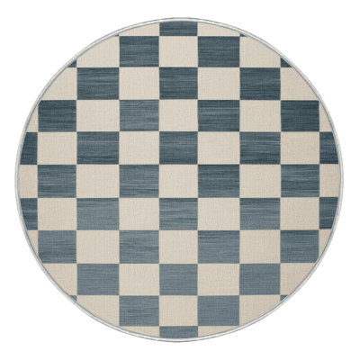 Tapis beige à carreaux lavable à la machine