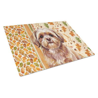 Liver Shih Tzu Heirloom Fall Glass Cutting Board