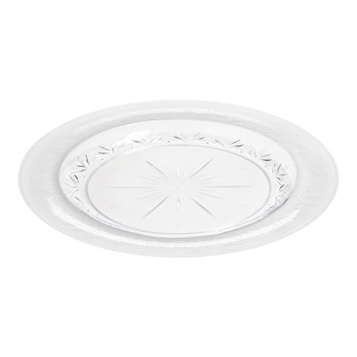Ensemble de 120 couverts jetables ronds en plastique transparent à motif floral