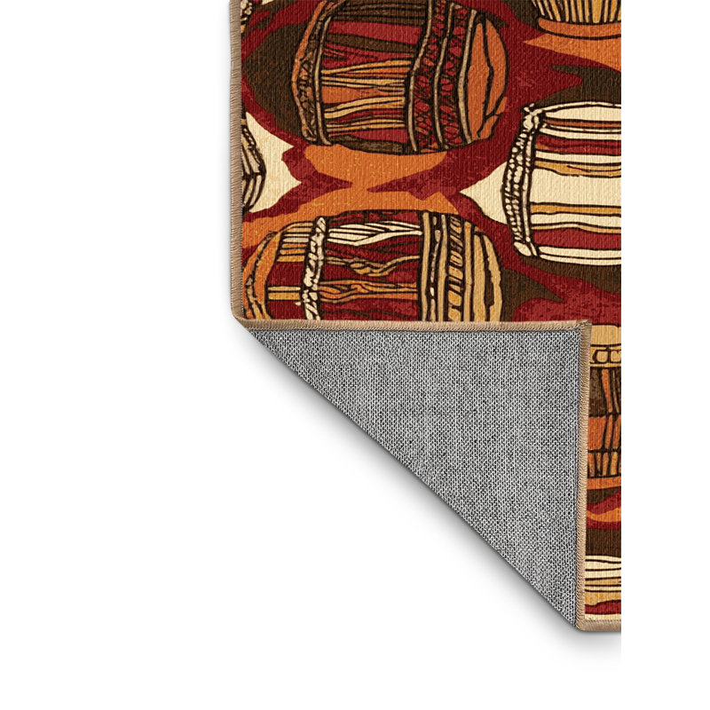  Tapis lavable de musique djembé, Carré 4 pi