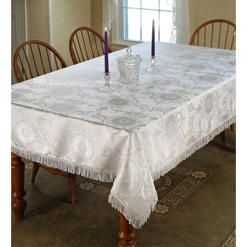 Bloch Floral Tablecloth, White, 60" W x 120" L