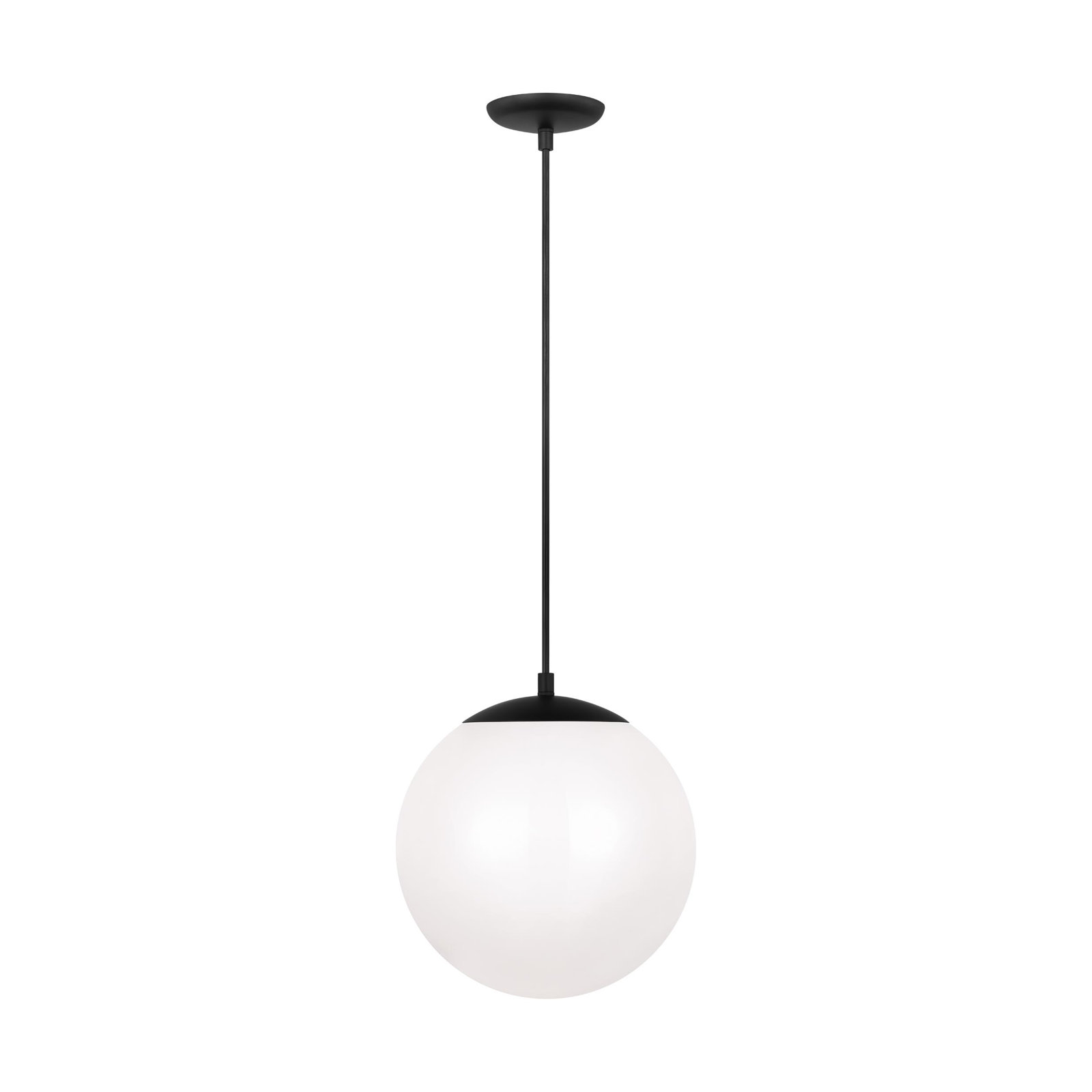 Single Light Glass Steel Dimmable Pendant, 12.5" H x 12" W x 12" D