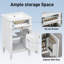 Petit meuble-lavabo de 20 po avec lavabo - Pieds en bois massif, tablette réglable et tiroir inclinable - Armoire autoportante pour espaces compacts-112517719