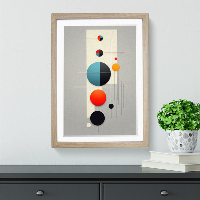 Bauhaus Minimalism Art - Framed Print, Oak Framed, 46cm H x 34cm W