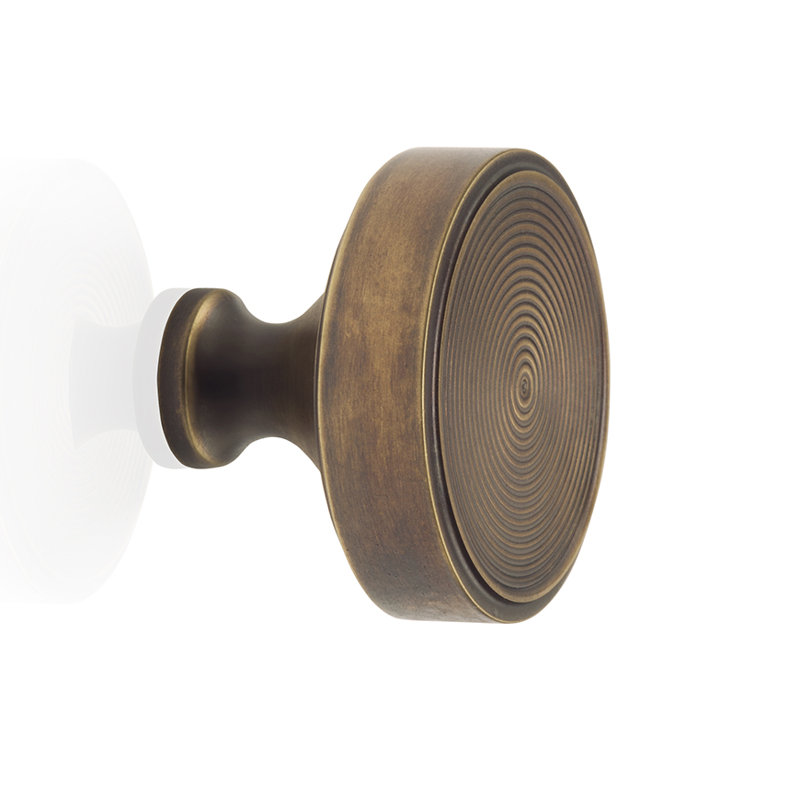 Poignée ronde Raga, Laiton vieilli, H 1,26 po x l 1,25 po x P 1,25 po