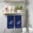 Set of 4 Navy Blue Monogrammed Towel - White Embroidered-108936622