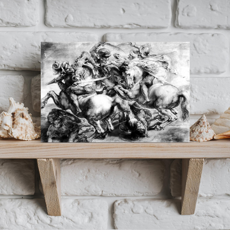 The Battle Of Anghiari Classic Contemporary Horse Wildlife Wall Art Print by Peter Paul Rubens - 1 Piece Wrapped Canvas Wall Art