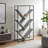Sherri 5 Tier V-Shape Open Shelves Bookcase in Gray, 60.01" H X 31.87" W X 11.86" D