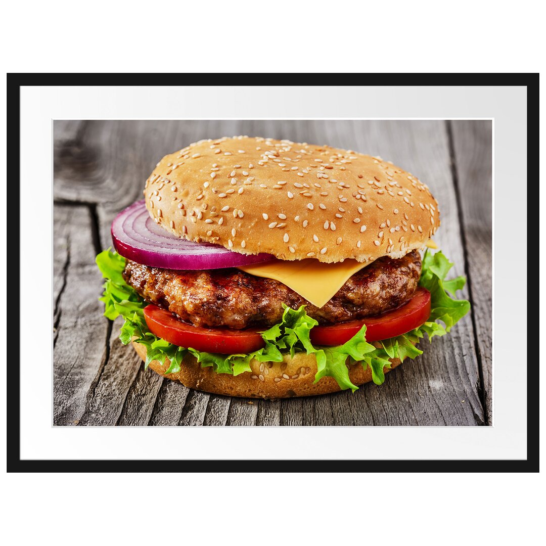 Gerahmtes Poster Leckerer Cheeseburger