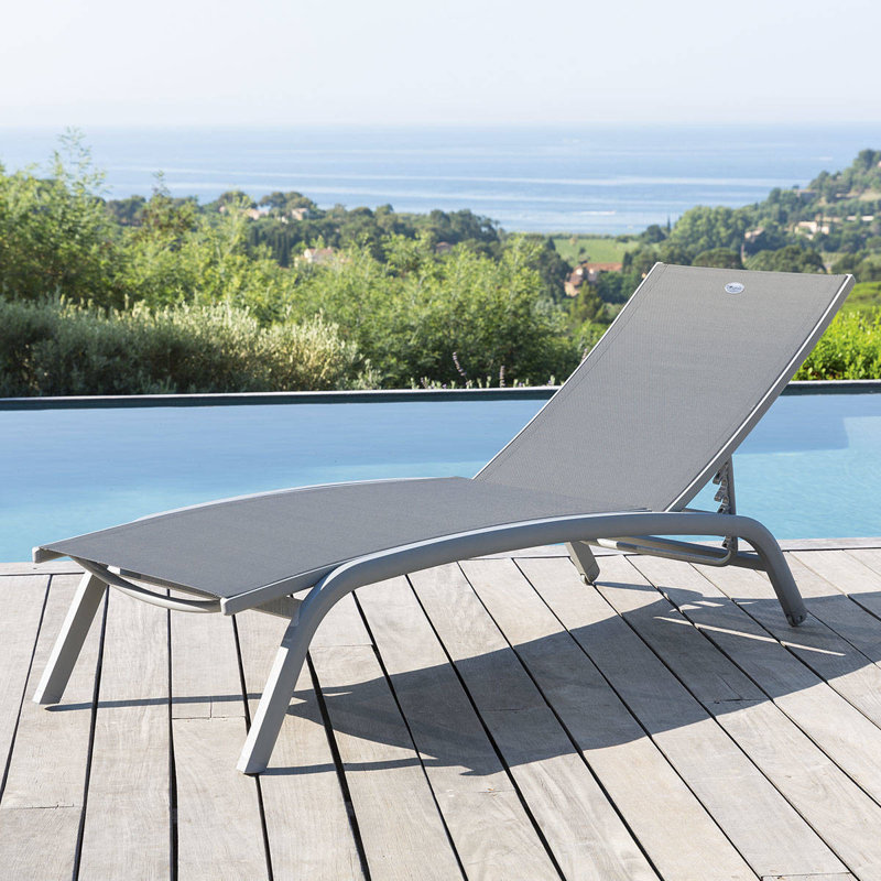 Manha 194cm Long Reclining Single Chaise, Dark Grey