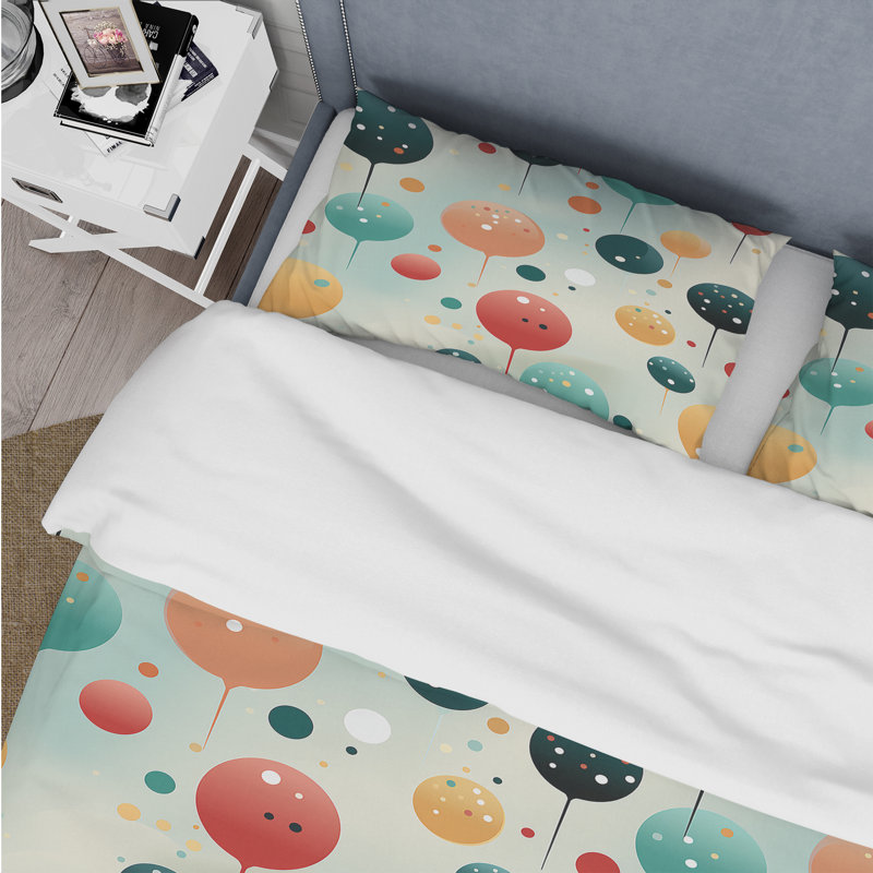 Ensemble de housse de couette à pois bleu et beige, Housse de couette pour très grand lit et 2 très