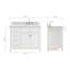 Meuble-lavabo simple 42 po avec plateau en marbre blanc de Carrare Abbate-85364100-137992804-137992805