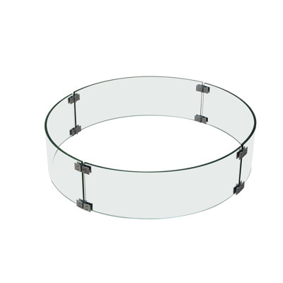 Lunar Round Tempered Glass Wind Guard Fire Pit Lid