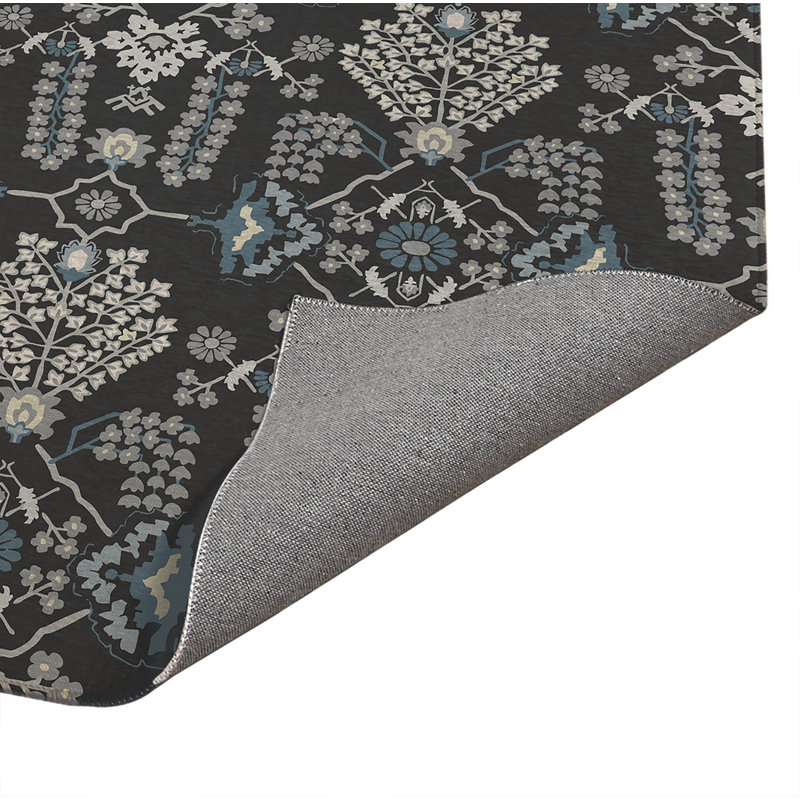 Tapis de cuisine à profil bas Zoey, Gris anthracite, Rectangulaire 3 pi x 5 pi