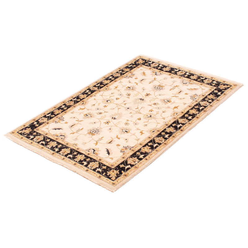 Tapis unique en laine noué à la main 4 pi 1 po x 5 pi 9 po nouvel âge Esarosa