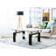 Mobilier de salon - table centrale en verre noir, rangement spacieux, table d'appoint rectangulaire moderne en verre, espace de rangement, instructions d'assemblage simples