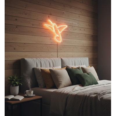  | Enseigne néon colibri | Fabriqué de manière experte avec des tubes néon flexibles durables offrant une lueur brillante et uniforme pendant plus de 50 000 heures sans scintillement ni gradation | 20 x 30 | Orange