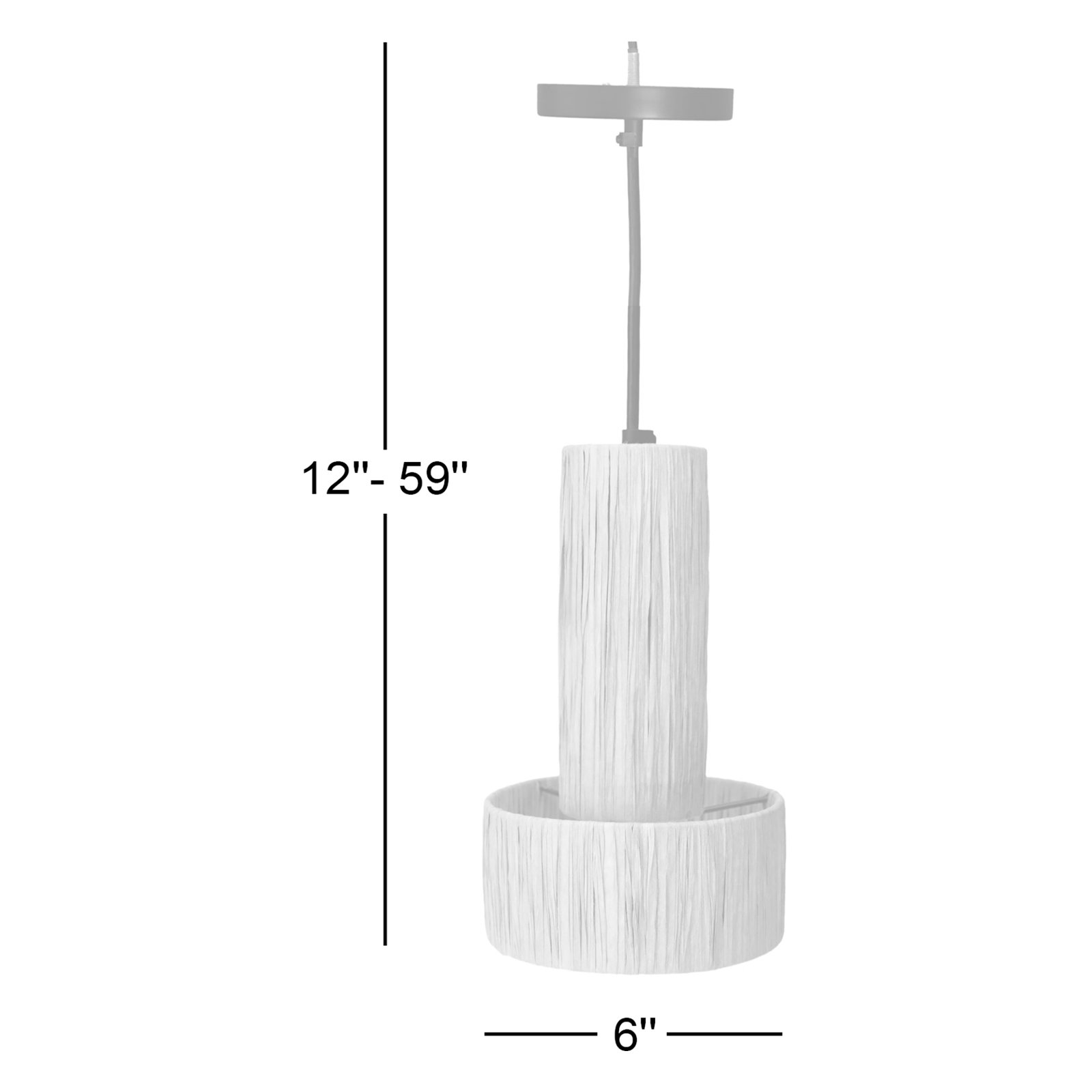 Jalisa Single Light Raffia Iron Pendant, Natural