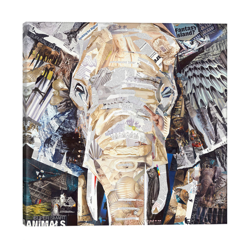 Elephant's Gaze by James Grey - Painting on Canvas, 45.72 cm H x 45.72 cm W x 1.91 cm D, Wrapped Canvas