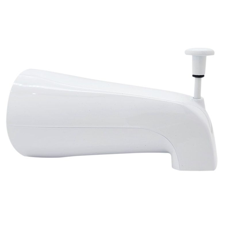 Bec de baignoire à fixation murale 5-1 / 4 "avec inverseur avant, Blanc thermolaqué