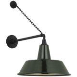 Thomas O'Brien, "Academy 17.5" Anchored Mack Barn Light in Matte Black with 16" Soft Copper Bowers Shade