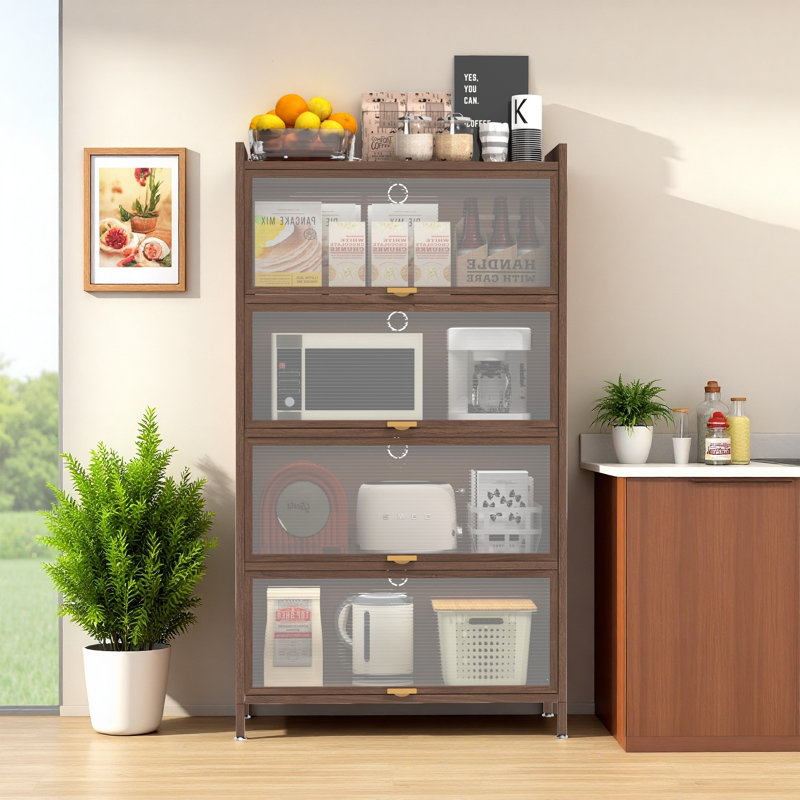 Armoire de cuisine 57 po H avec quatre portes rabattables
