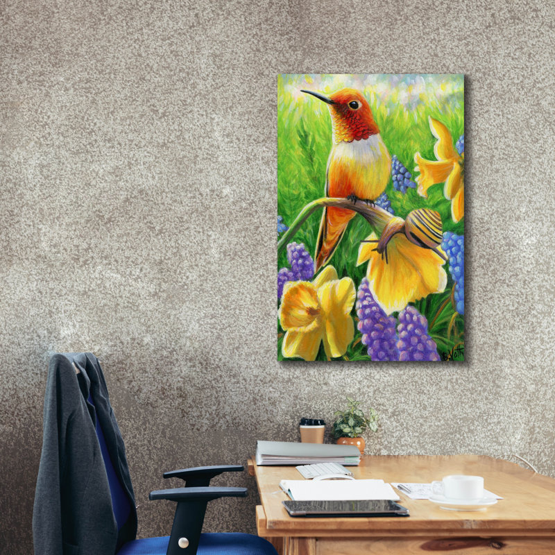 «Spring In The Garden9» par Bridget Voth, H 40 po x l 26 po x P 1,5 po