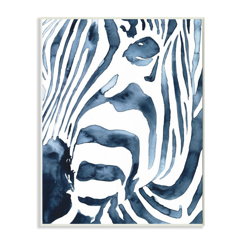 «Zebra Stripe Portrait Zoo Animal Face» par Victoria Borges - reproduction d'art, Plaque murale, H 15 po x l 10 po x P 0,5 po