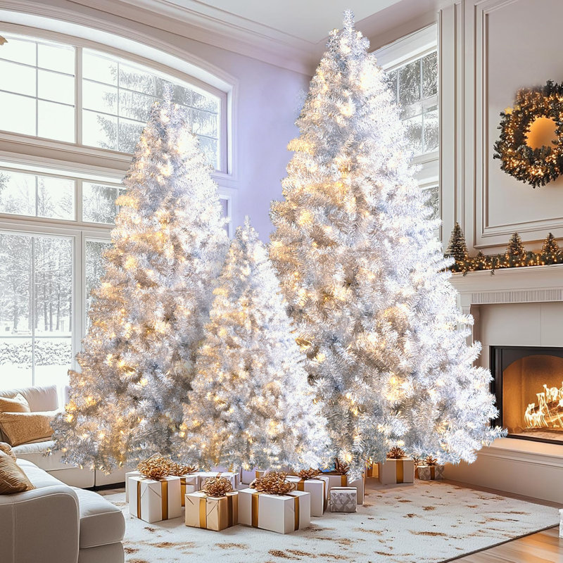3-Piece Christmas Tree Set with LED Lights