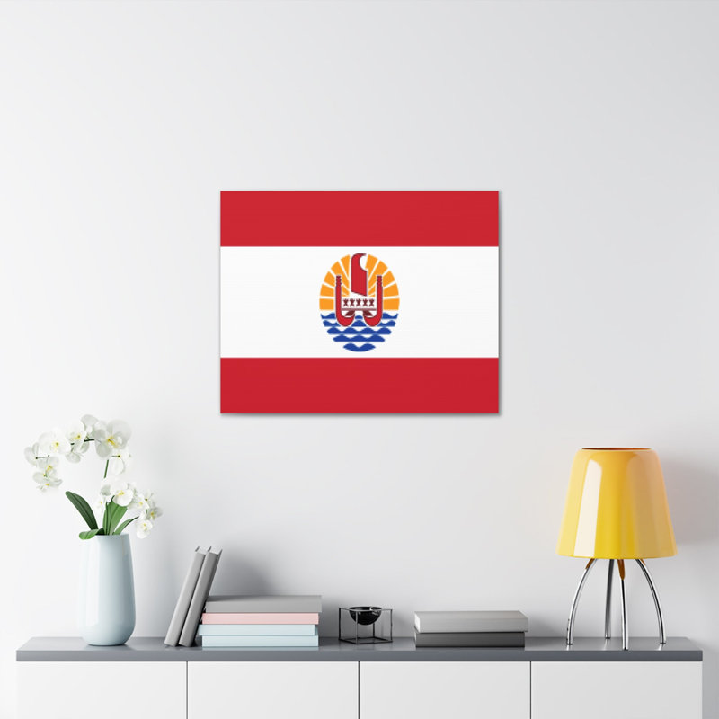«French Polynesia Country Flag» sur toile, H 18 po x l 24 po