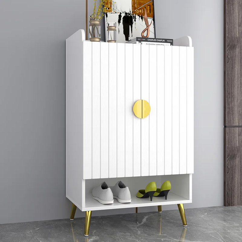 15 Pair Shoe Storage Cabinet, White