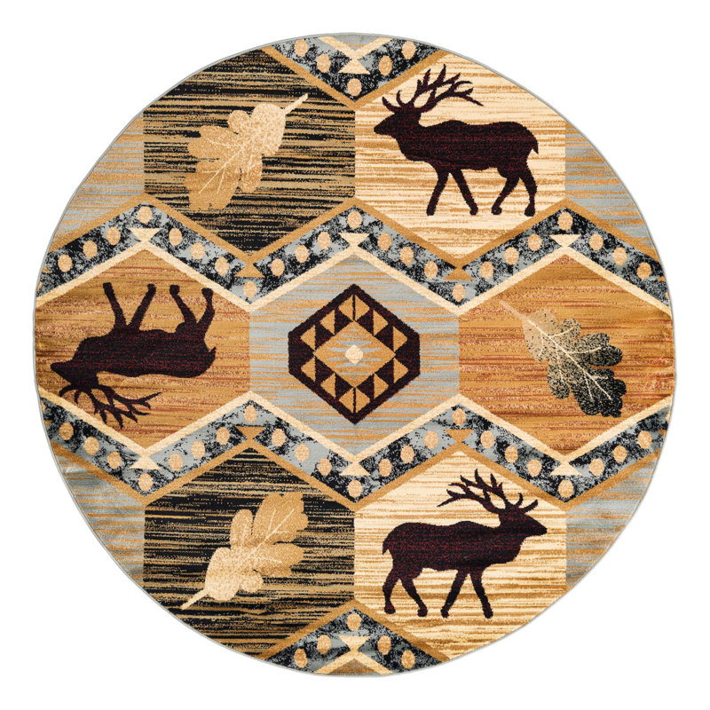 Tapis géométrique Pioneer, Rond 7 pi 10 po