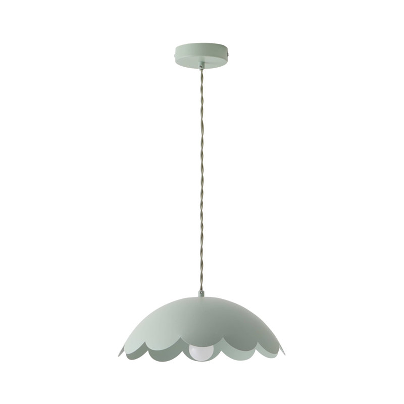1 - Light Satin Pendant, Green, No