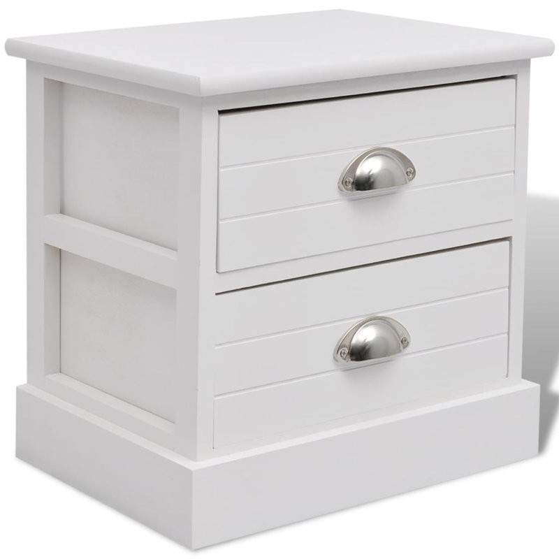 Zion French 2 Drawer Bedside Table, 1