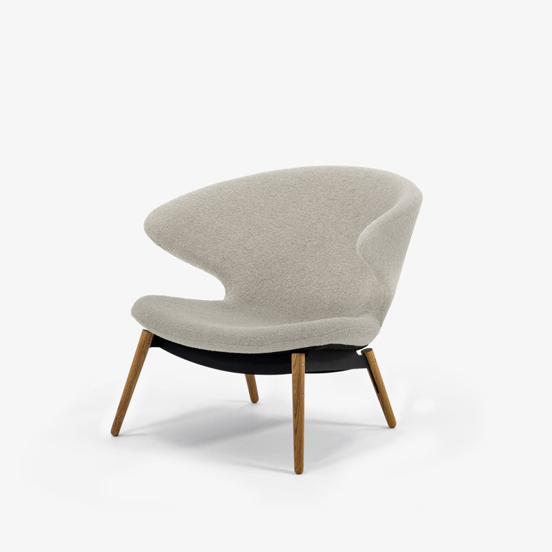 Ella Boucle Lounge Chair, Chalk Boucle, Oak