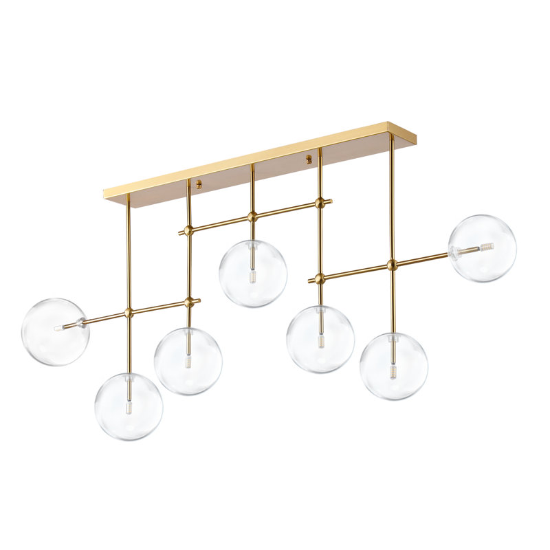 Anusca 7 - Lustre linéaire moderne en verre, Or