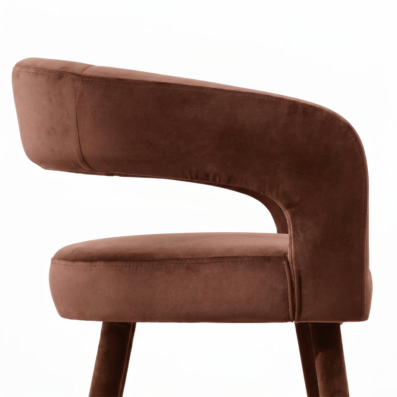 24" Velvet Counter Height Bar Stools With Gold Footrest, Sierra