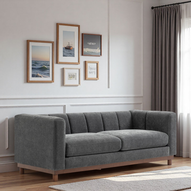 Canapé moderne avec rembourrage épais et support solide, Dark Grey