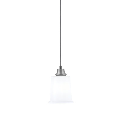 Hudock Hung Pendant Shown In Graphite Finish With 5.25" White Opal Glass