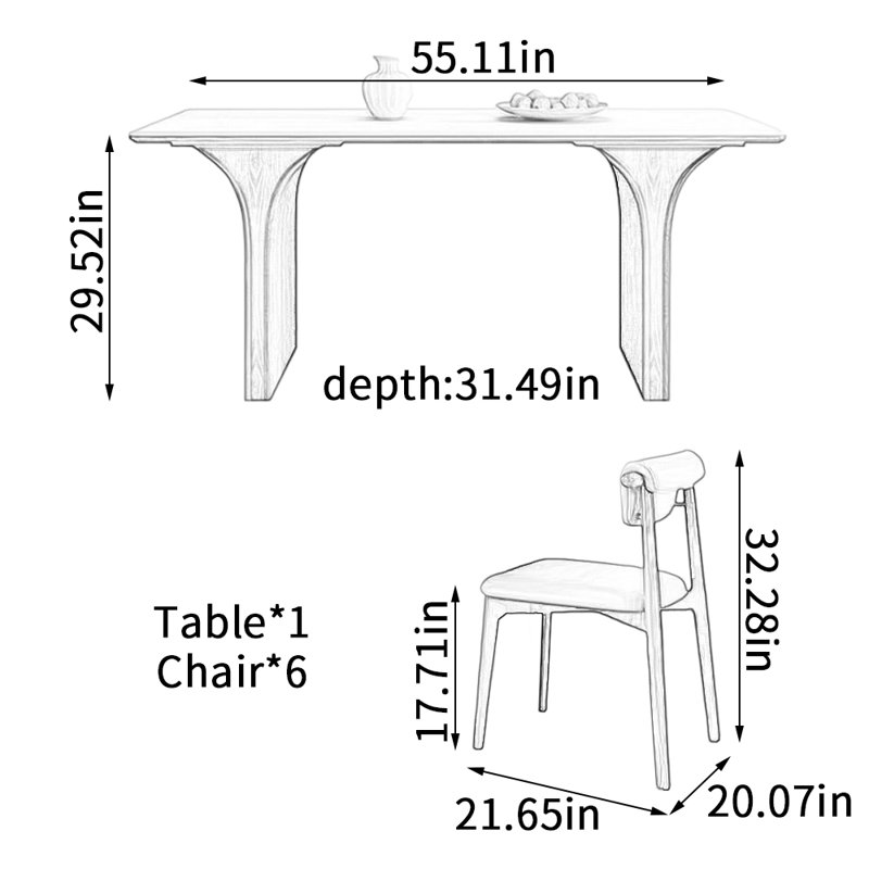 Table de salle à manger Vintage, H 29,52 po x L 55,11 po x l 31,49 po