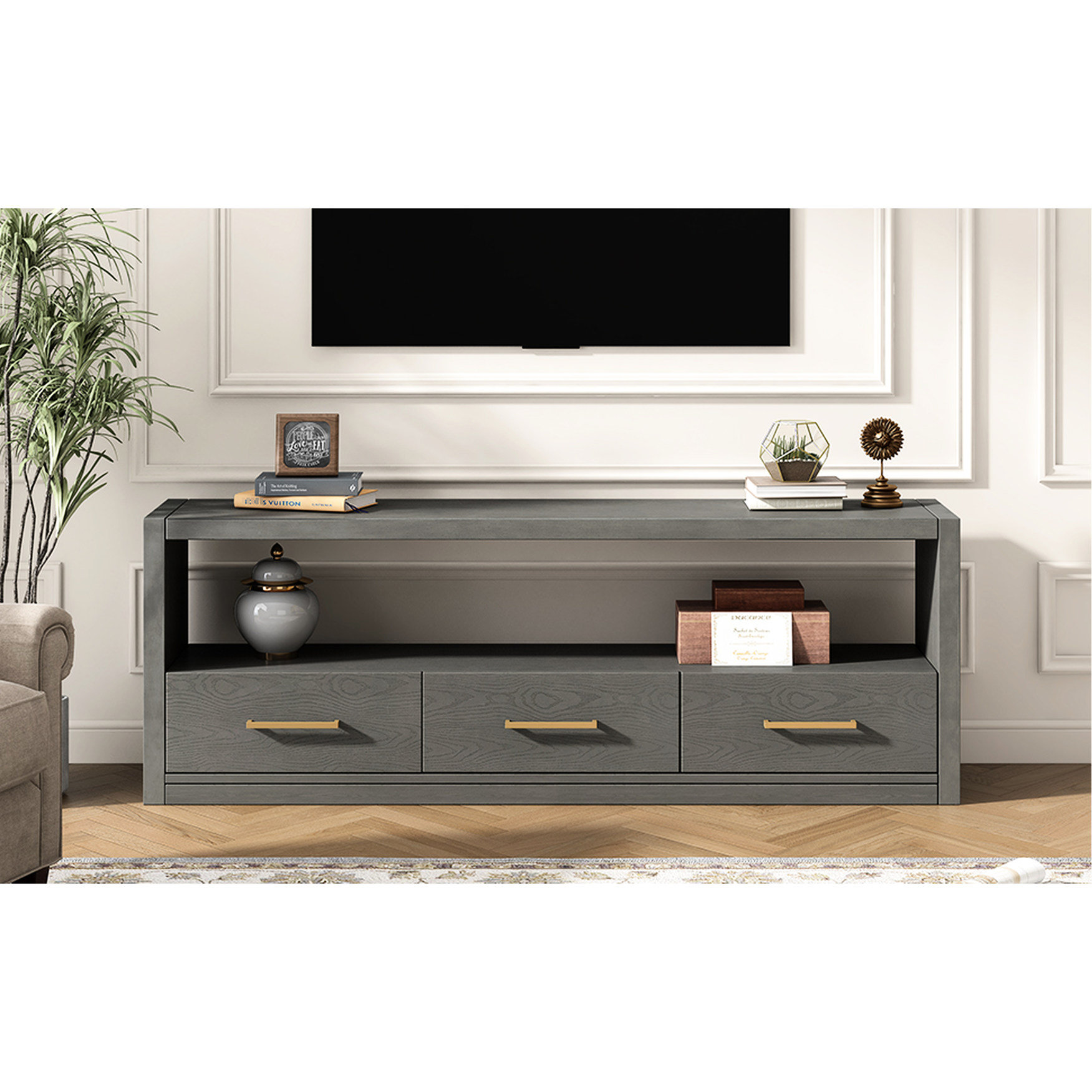 Latitude Run® Tv Console With Abundant Storage Options, 3 Drawers ...