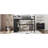 Full Size Loft Bed Frame With Built-In Wardrobe, Metal Loft Bed With Desk And Storage Shelves, Black-814101025
