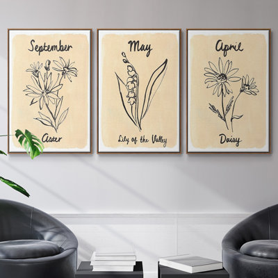 «Naissance mois IV», reproduction sur toile 3 pièces