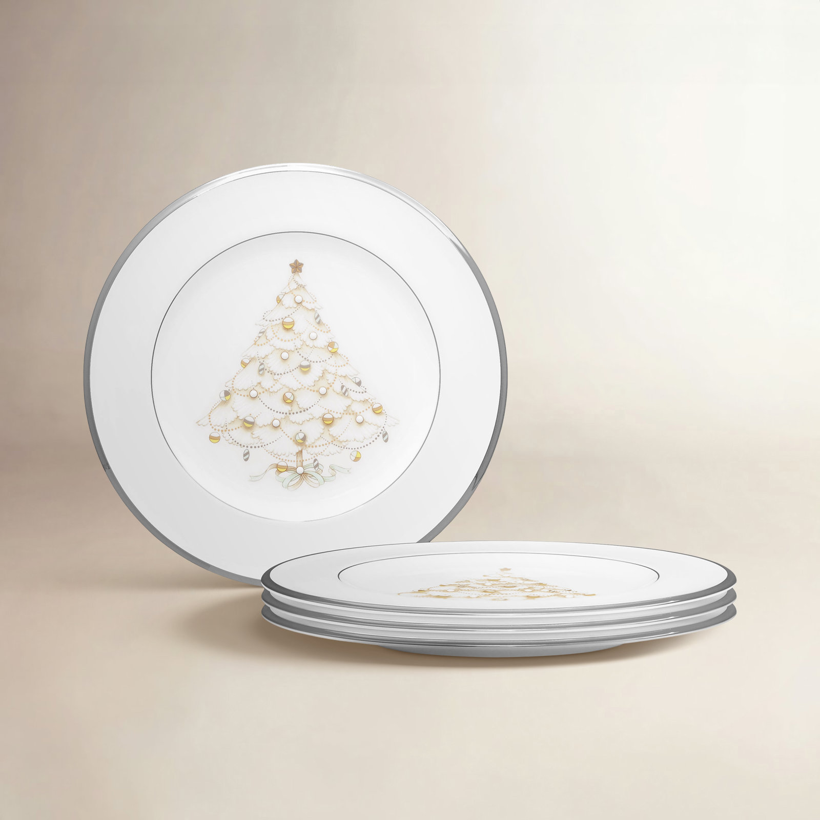 Noritake Palace Christmas 9" Salad Plate, Platinum