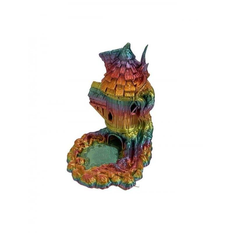 3D Printed Wizard Dice Tower With Pond Figurine