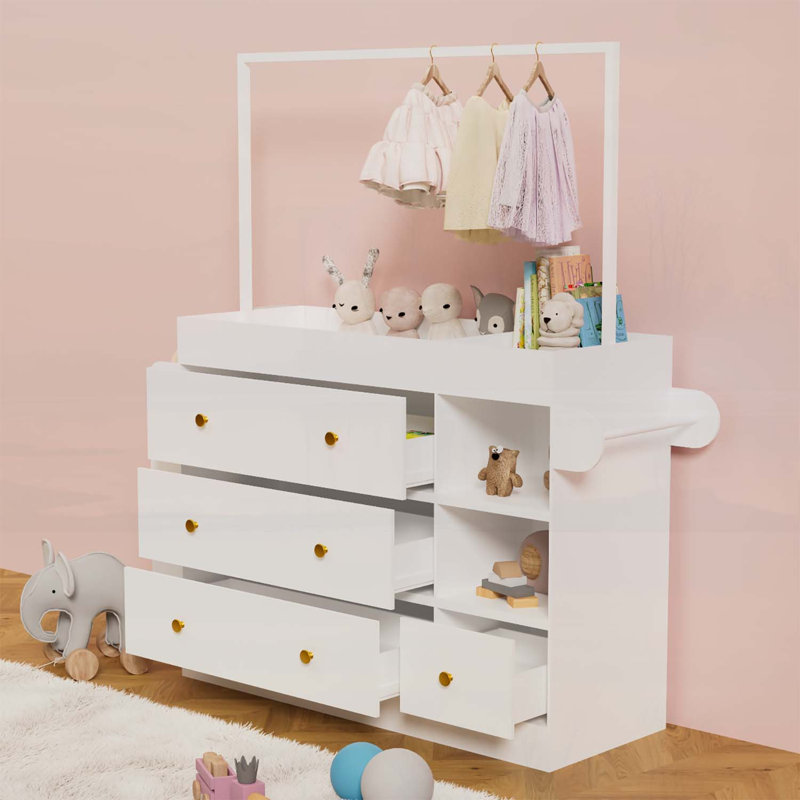 Modern Storage Cabinet  with 3 Deep Drawers,Baby Dressing Table